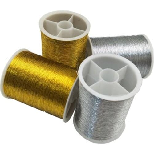 Gold/Silver 109 Yards Sewing Machine Threads Polyester Cross Stitch Strong Threads for Sewing Supplies AA8509