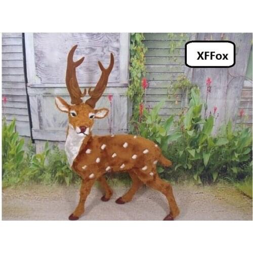 New simulaiton deer model resin&fur big real life deer doll gift about 80x30x60cm xf0760
