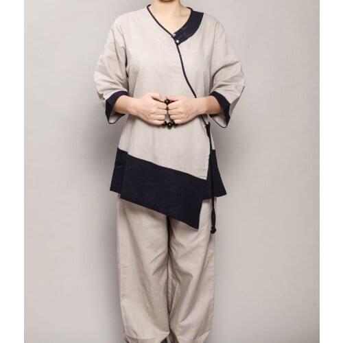 Newest Linen&cotton lay meditation suits buddhism nun uniforms zen clothing sets Summer&Spring&Autumn