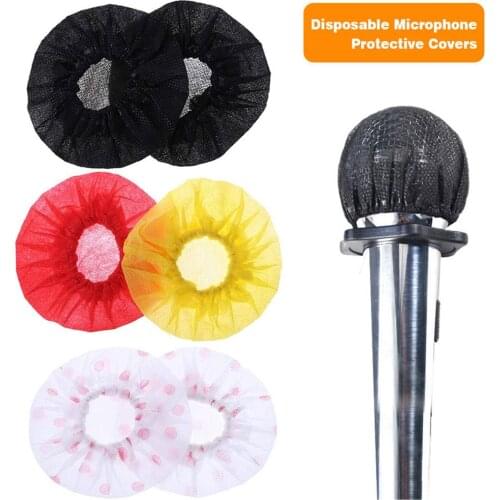 100pcs Disposable Microphone Covers Non-woven Dust-proof Odorless Handheld Stage Microphone Covers For KTV News Inter view
