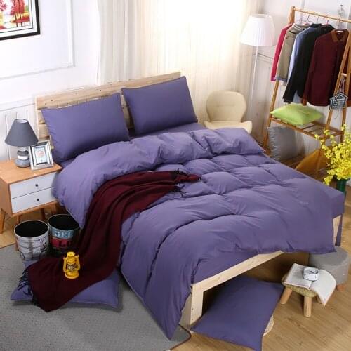 Lychee Solid Color Bedding Set Modern Simple Home Bedding Set Full King Twin Queen Winter Bedclothes 4pcs/Set