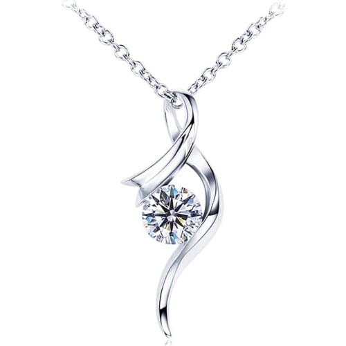 Tianyu Gems Silver Women Necklace 5mm/6.5mm Round Sparkly Shiny Moissanite Necklace 18k Gold Plated Gifts Gemstones Fine Jewelry