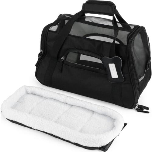 Pet Carrier 600D Nylon Waterproof Dog Cat Puppy Kitten Bag Outdoor Travel Carrying Bags Comfortable Soft Bed For Small Pet