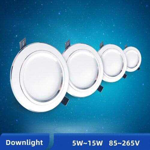 OK-B LED Downlight Ceiling 5w 9w 15w Silver White Led Lamp Recessed 110~220v LED Down Light Indoor Lighting Aluminum Spot Light