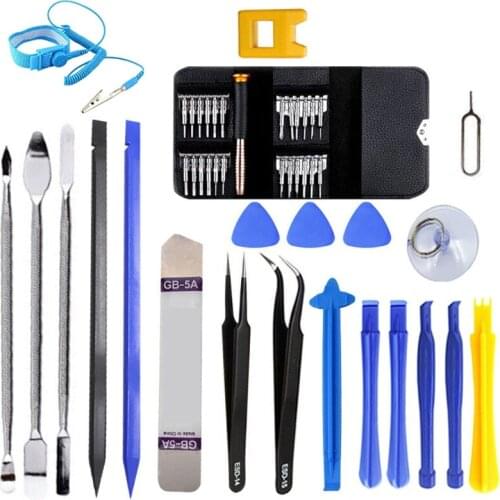 46 in 1 Professional Safe Opening Pry Tool, Mobile Phone Repair Screwdrivers Sucker Hand Tools Kit for Smart Cell Phone