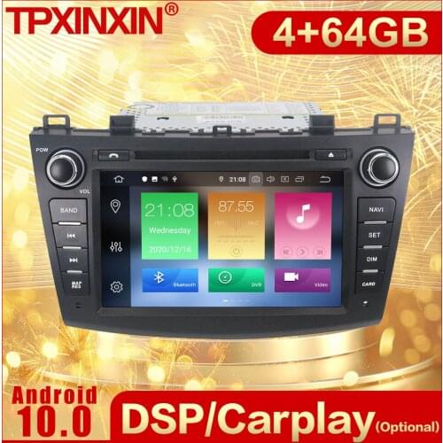 2 Din Carplay Android Radio Receiver Multimedia Stereo For Mazda 3 2009 2010 2011 2012 GPS Navigation Video Recorder Head Unit