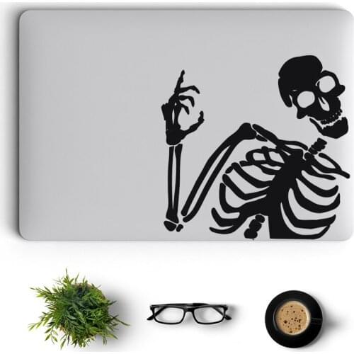 Skeleton Wave Hi Funny Laptop Sticker for Macbook Pro 16" Air Retina 11 12 13 15 inch Vinyl Mac Surface Book Skin Notebook Decal
