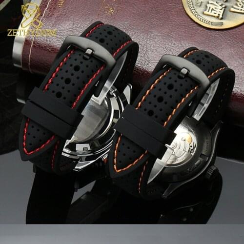 Outdoor sports silicone strap Silicone Rubber bracelet 20mm 22mm 24mm watchband mens watch band wristband waterproof belt