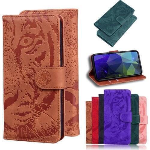 Tiger Leather Phone Case For Moto G8 G7 E6 Plus Power Play Lite One Macro Soft TPU Wallet Flip Back Book Cover Skin feel