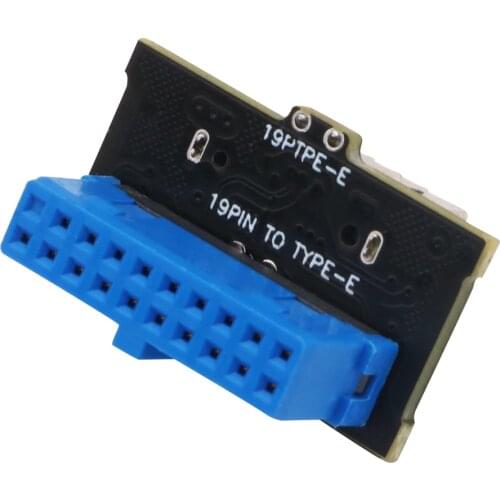 USB 3.0 Internal 19Pin Header to USB 3.1 Type-C 20 Pin Key E Adapter 19pin to TYPE-E Card for USB Type-C Port Front Panel Socket