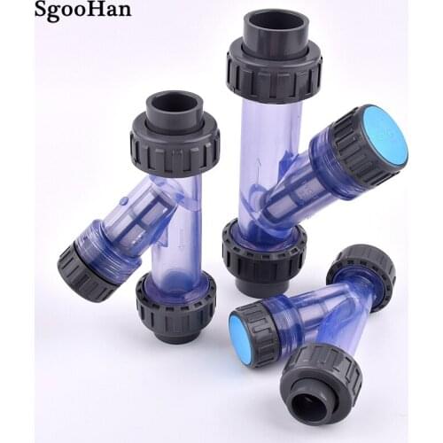 I.D 20~63mm Transparent UPVC Y-Type Filter Aquarium Fish Tank PVC Pipe Connector Irrigation Filters Garden Watering Tube Joints