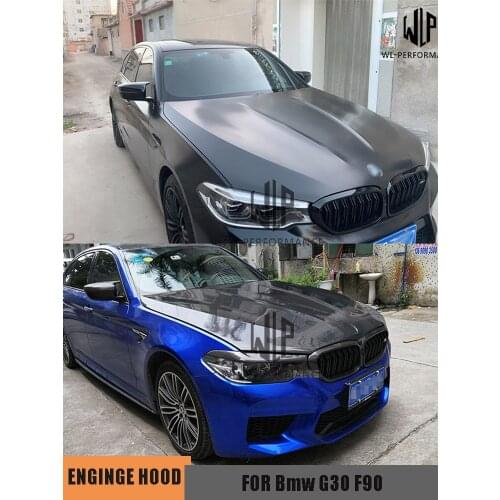 High Quality Iron / Aluminum / Carbon Fiber Engine Hood Cover Bonnets Car Styling For BMW G30 F90 M5 Style Car body kit