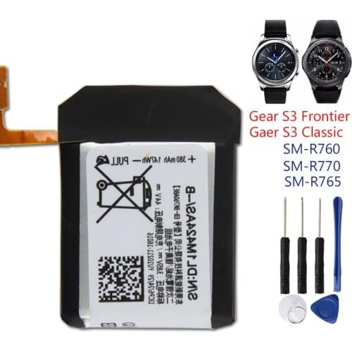 Samsung Original EB-BR760ABE Battery For Samsung Gear S3 Frontier SM-R760 SM-R770 SM-R765 Genuine Replacement Battery 380mAh