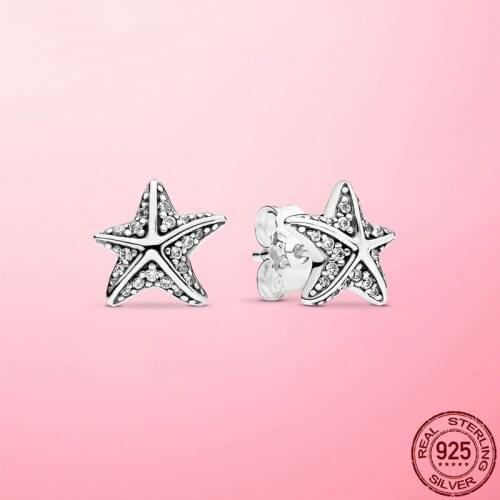 Summer New 925 Sterling Silver Ocean Starfish Korean Stud Earrings for Women Fashion Women Earrings 2021 brincos s925 Jewelry