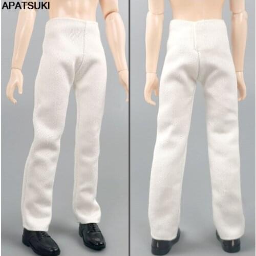 1/6 Doll Clothes White Handmade Pants For Ken Boy Doll Trousers For Barbies Boyfriend Ken Prince Male Dolls Accessories