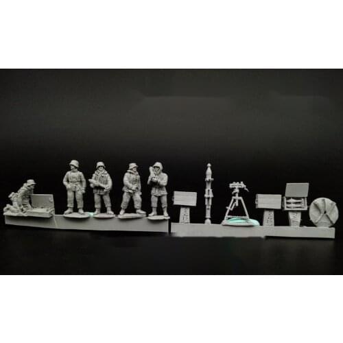 1/72 Die-cast Resin Figure WW Ⅱ 5 Soldiers Of The German Winter Mortar Regiment Unpainted Free Shipping
