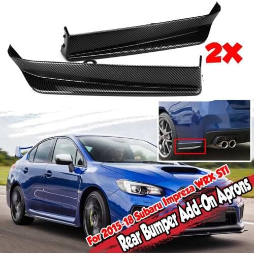 2x Car Rear Bumper Lip Aprons Spats Splitters Diffuser Canard Protector For Subaru Impreza WRX STI 2015-2019