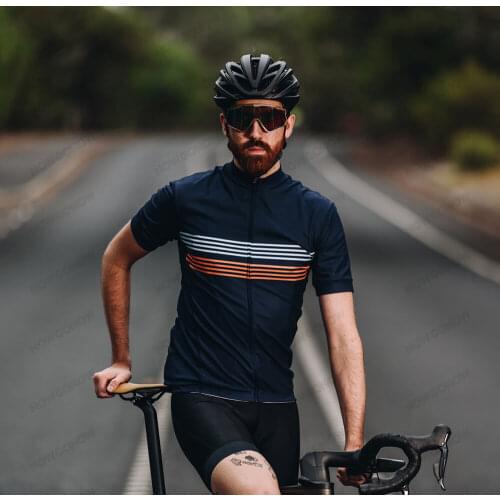2021 Cycling Jersey Men Summer Clothing Short Sleeve Bike Wear Gear Red Deepblue Black Custom Yourself DIY Logo