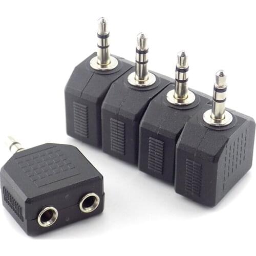 5pcs Stereo Audio Jack Male to Dual 3.5mm Female Double Headphone Y Splitter Adapter Plug MP3 Phone DIY Converter