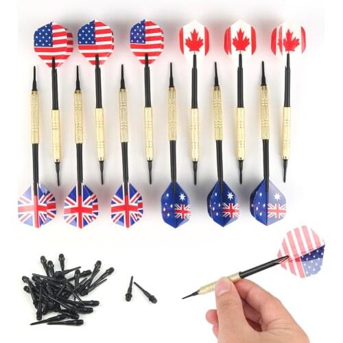 9 Pcs/Sets of Darts Professional Plastic Soft Tip Darts With 30 Extra Tips Nice Flights Needle Replacement For Electronic Dart