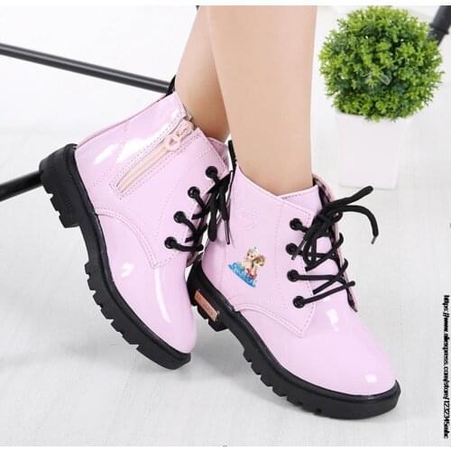 Disney Autumn/Winter Children Boots Boys Girls Stitch Martin Boots Fashion Waterproof Frozen Warm Kids Boots Shoes 21-30