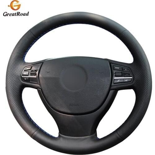 Hand-stitched Black PU Artificial Leather Steering Wheel Cover for BMW F10 523Li 525Li 2009 730Li 740Li 750Li