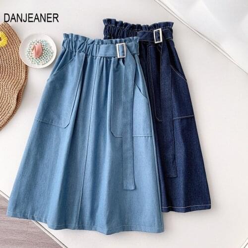 DANJEANER Denim Skirts For Women