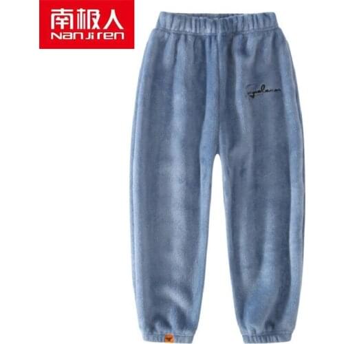 NANJIREN Children Clothing Warm Child Pants Solid Color Casual Home Polyester Pants Kids Children Trousers For Boys And Girls