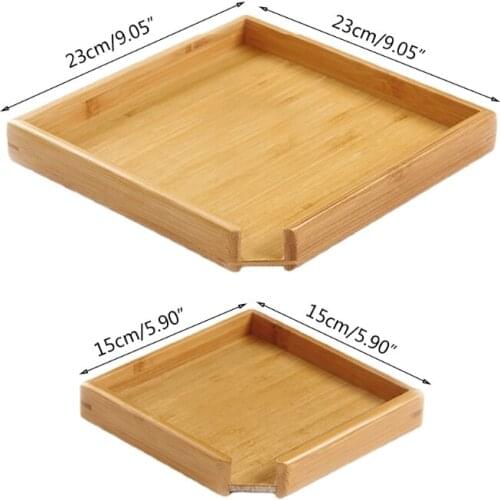 Square Wooden Serving Tray Wood Plate Tea Food Dish Drink Platter Multipurpose Dinner Beef Steak Fruit Snack Tray Tea Board 449E