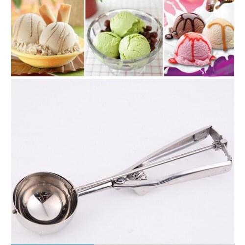 100pcs Stainless Steel Ice Cream Scoop Spoon Stacks Mash Potato Watermelon Spring Handle Spoon Kitchen Tools sport toy