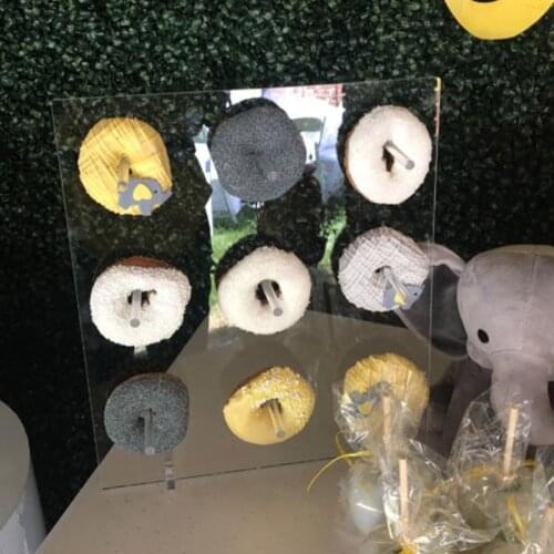MEIDDING Acrylic Donut Stand Clear Donut Wall On Table Donuts Rack Display For Baby Showers Weddings Birthday Party Donut Holder