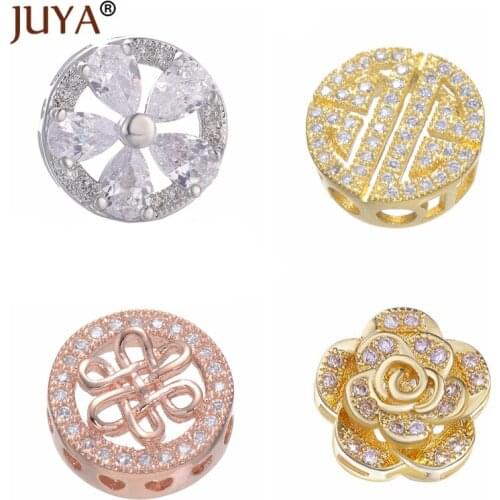 Juya Fashion Flower Charms Spacer Beads Accessories For Jewelry Making DIY Beaded Bracelet Necklaces Charm Beads