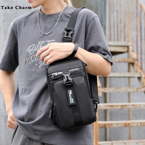 Mens New Multifunctional Business Bag Wear-resistant Nylon Simple Daily Mobile Phone Bag Outdoor Riding Messenger Pack Wallet