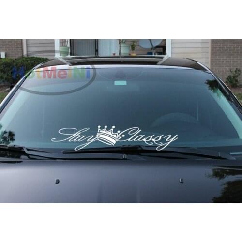 HotMeiNi 2x 24" Stay Classy Car Stickers decal 2017 New Design dapper windshield banner car JDM Accessories sticker Black/Sliver