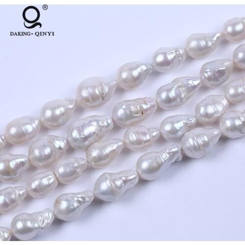 Wholesale 14-19mm White Big Baroque Pearl Strand For Mothers Day Gift