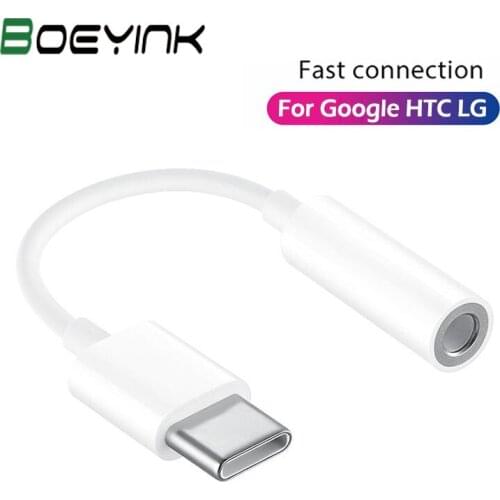 BoeYink For Type-C To 3.5MM Headphone Adapter For Google Pixel 2 Nexus HTC U11 U12 OPPO LG DAC Chip USB-C Digital To 3.5 MM