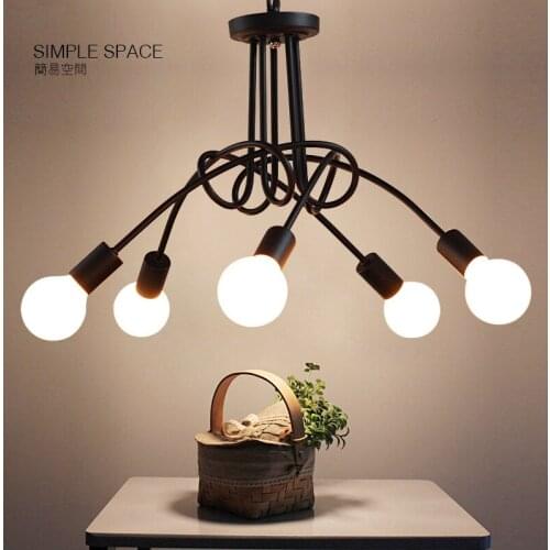 XAmerican modern creative simple chandelier ceiling lamp living room Nordic restaurant bedroom Korean LED Indoor chandelier