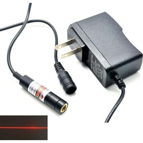 Dot/Line/Cross Adjustable 650nm 50mw Red Laser Module w 5V Power Adapter 12x55mm