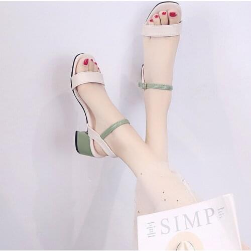 Summer Women Sandals Open Toe shoes Womens Sandles Square heel Women Shoes Korean Style Gladiator Shoes