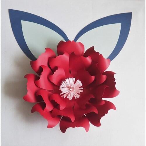 DIY Large Giant Paper Flowers Rose Fleurs Backdrops 1 Piece 40CM + 2 Ears For Wedding Decorations Nursery Kids' Birthday Video