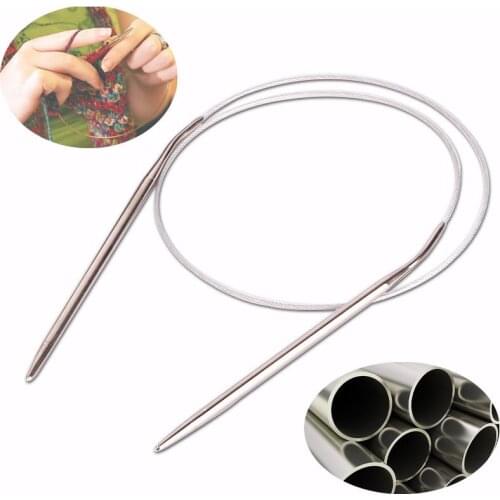 Sweater knitting Needle Stainless Steel Ring Needle 80cm 2.0-10 Mm Weaving Circular Knitting Needlework Kits DIY Knitted Tool