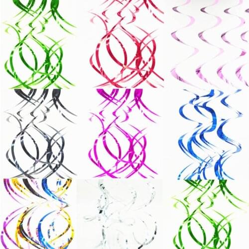 Spiral Ornaments Shining Laser Spiral Birthday Party Supplies Home Decorations Wedding Decor Hanging Sequins Backgound Ornament