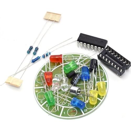 SUQ CD4017 colorful voice control rotating LED light kit electronic manufacturing diy kit spare parts student Laboratory