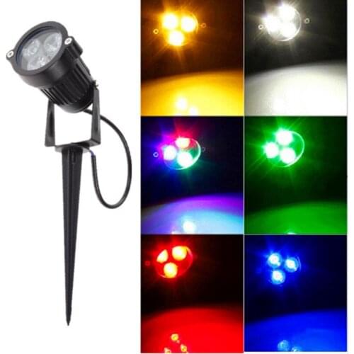 LED Landscape Lighting Outdoor Flood lights Spike Spotlight DC 12V AC110v 220v Garden lamp IP66 3W RGB LED Lawn light