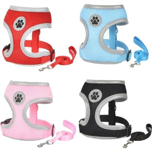 Reflective Safety Pet Dog Harness and Leash Set for Small Medium Dogs Cat Harnesses Vest Puppy Chest Strap Pug Chihuahua Bulldog