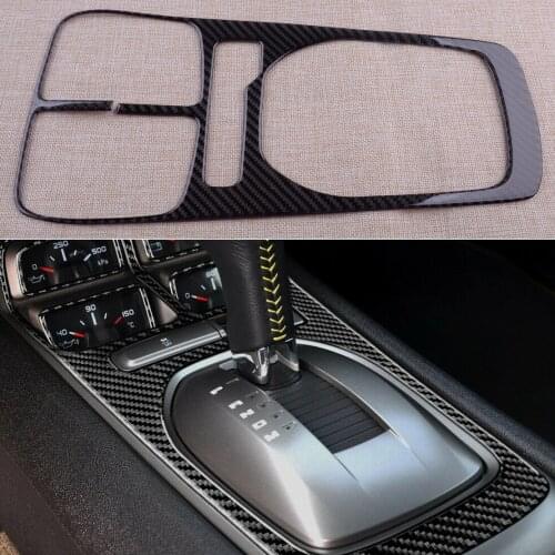 Carbon Fiber Black Automatic Gear Shift Panel Cover Trim Fit for Chevrolet Camaro 2010 2011 2012 2013 2014 2015 LHD Accessories