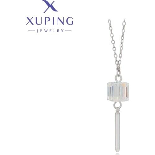Xuping Jewelry New Design Square Shape Romantic Crystals Necklaces Girl Women Christmas Gifts 40396