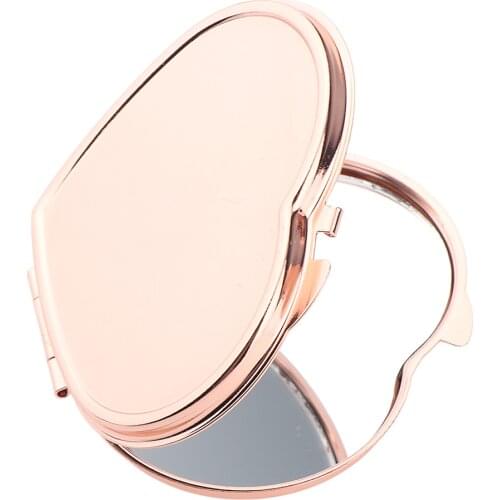 1 Piece Heart Shaped Compact Cosmetic Mirror- Elegant Compact Pocket Makeup Mirror, Handheld Travel Size Mirror