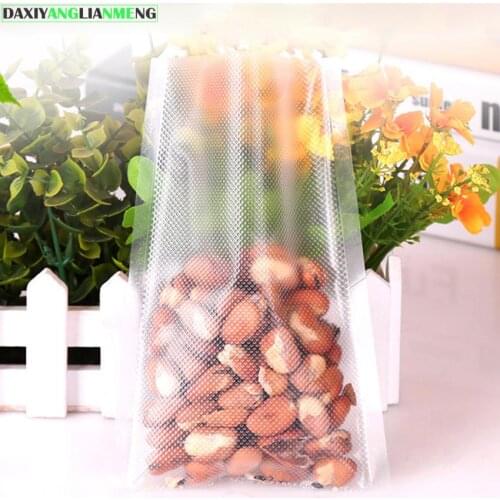 100pcs/lot 11Sizes 19um Textured Plastic Vacuum Punches, Transparant Food storage Packing Bags Open TOP heat seal Small Package