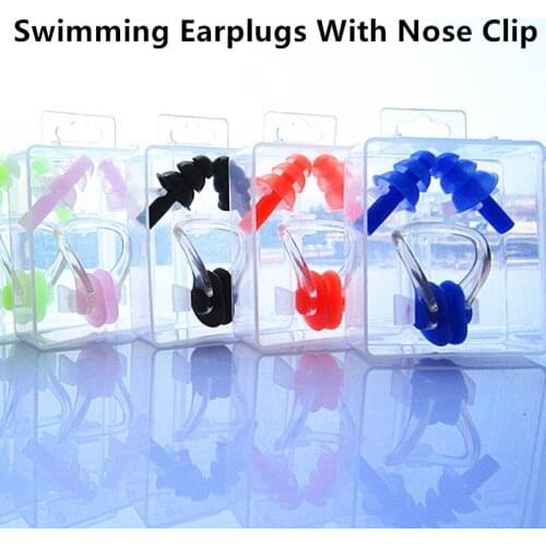 2021 New Waterproof Silicone Swimming Earplugs and Nose Clip for Adult Swimmers Children Diving Swimming Accessories